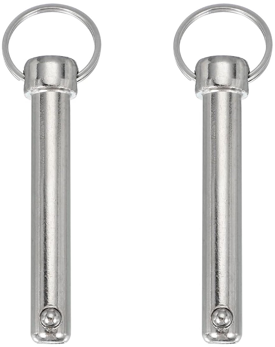 Snelspanpen, diameter 1/2 inch (12 mm) nuttige lengte 62 mm, totale lengte 102 mm, Bimini toppen, marine-hardware, koolstofstaal voor bootaccessoires, verpakking van 2