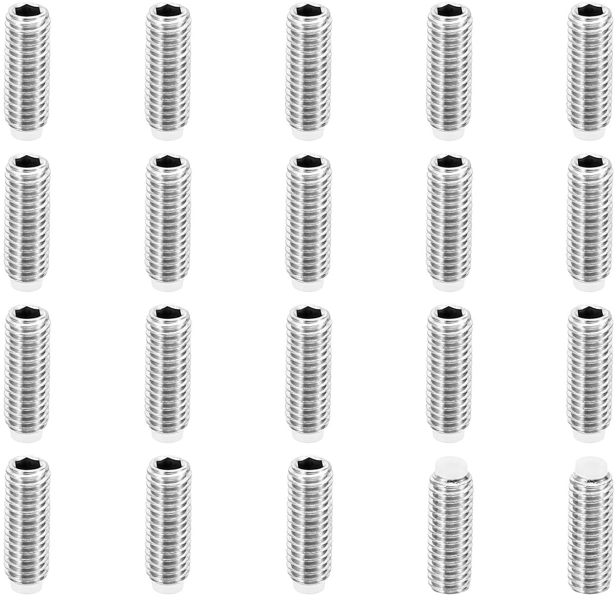 M5 x 14 mm nylon punt putschroef 20 stuks metrische zeskant bus kop kogelkop antislip set schroeven binnenste zeskant aandrijving hardware 304 roestvrij staal