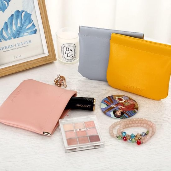 6 STUKS PU Leer Oordopjes Hoesje Kleine & Mini Oortelefoon Hoesjes Draagbare Zak Oortelefoon Opbergtas Beschermende Hoes voor Munt USB-oplader Sleutels Sieraden Zwart — afbeelding 5
