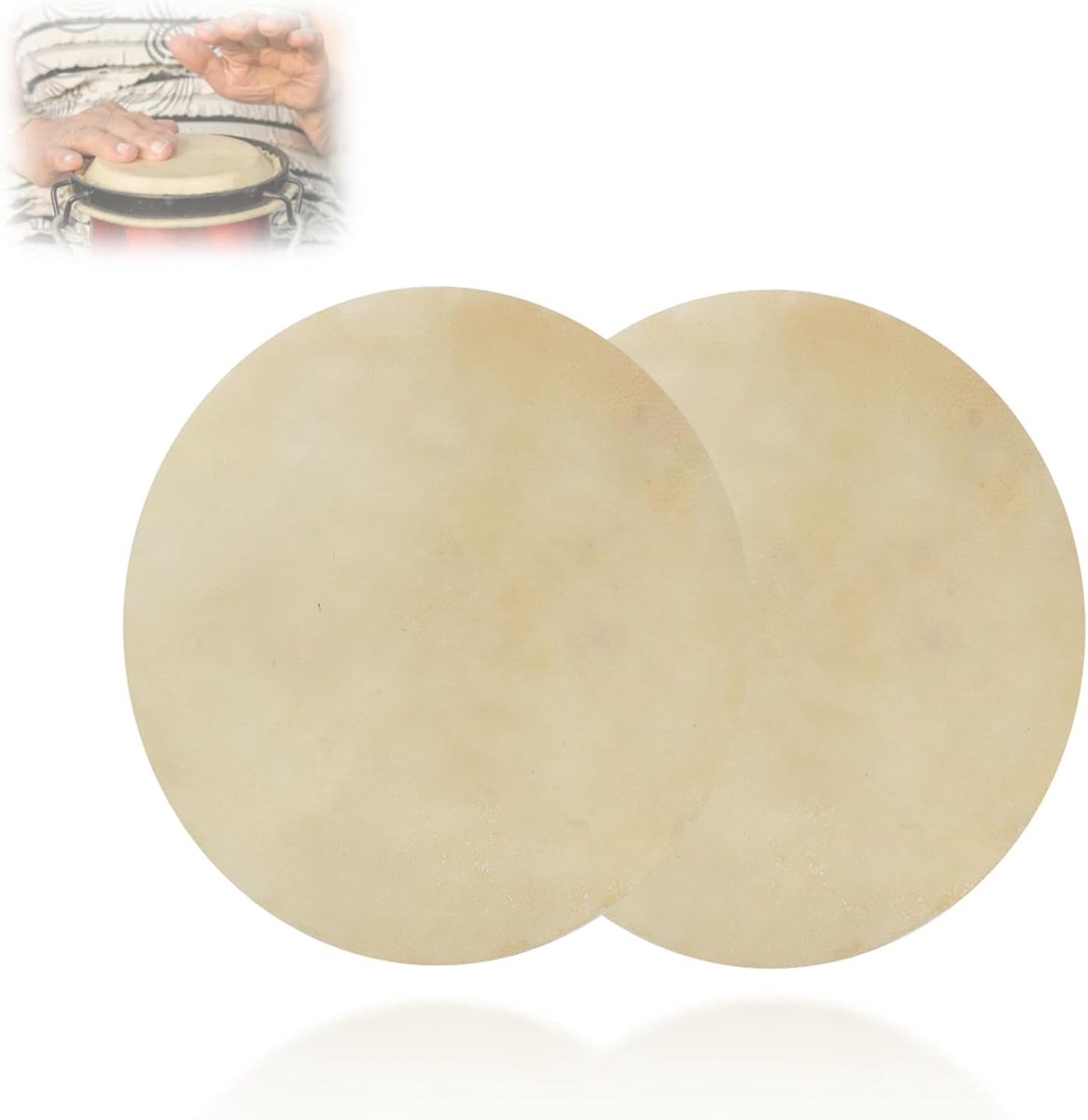 Vervanging van het drumvel bongo drum skin replacement transparant geluid Consistent geluid Langdurig geluid Consistent helder geluid Accessoire Drumvel 2 stuks Bongos