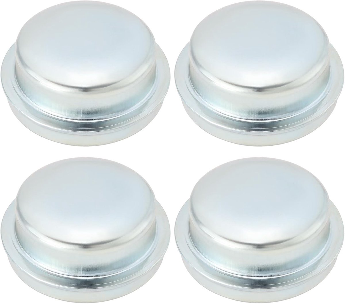 Store 4 stks Trailer Wiel Hub Cover Lager Stofkap Koudgewalst Staal Trailer Wiel Cover 64x28mm voor Trailer Wielen met Diameter van 64mm, Zilver