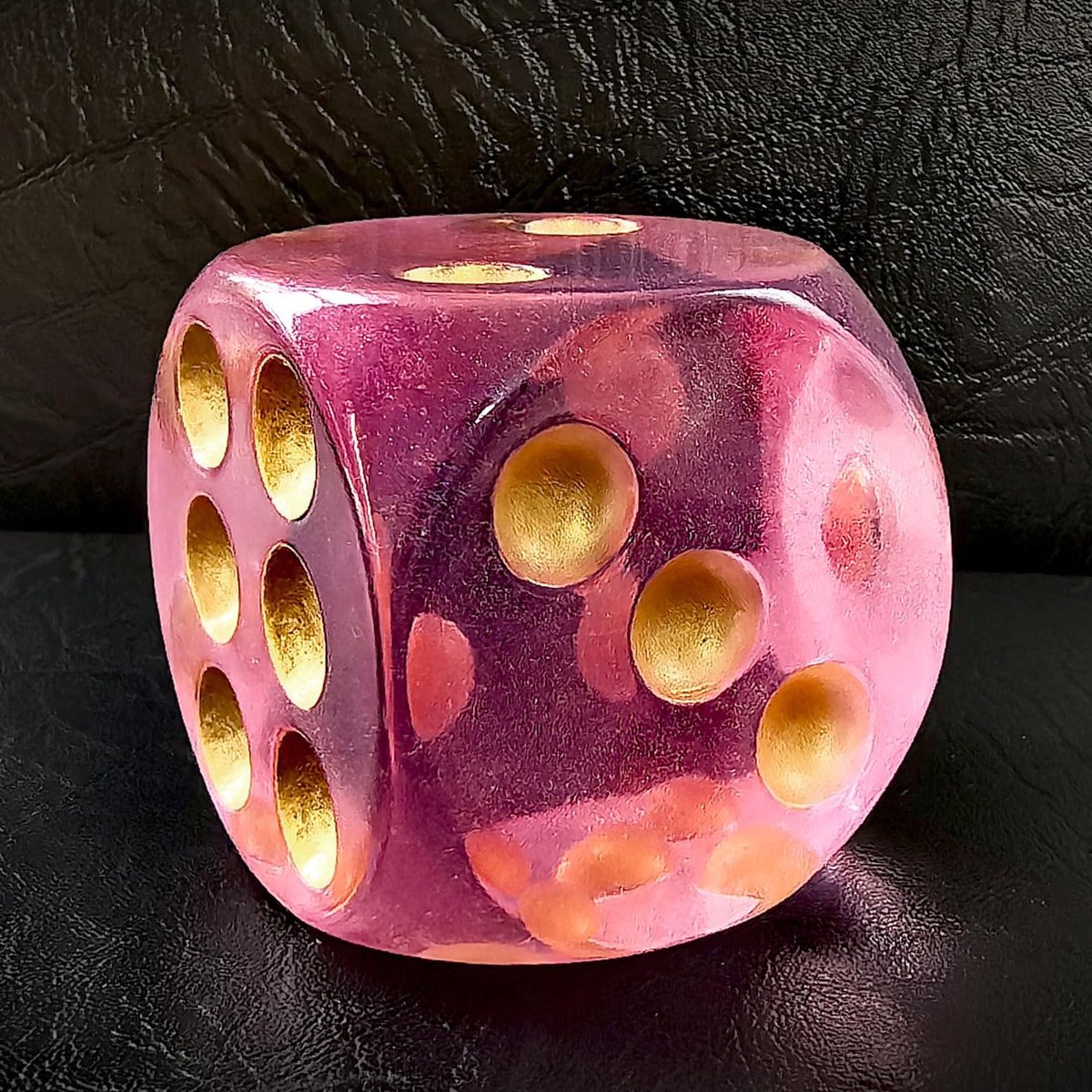 Acryl 40MM Jumbo DND D6 Dobbelstenen Met Pips - Grote Maansteen Roze, 6-zijdige Grote Speelfeestdobbeltjes