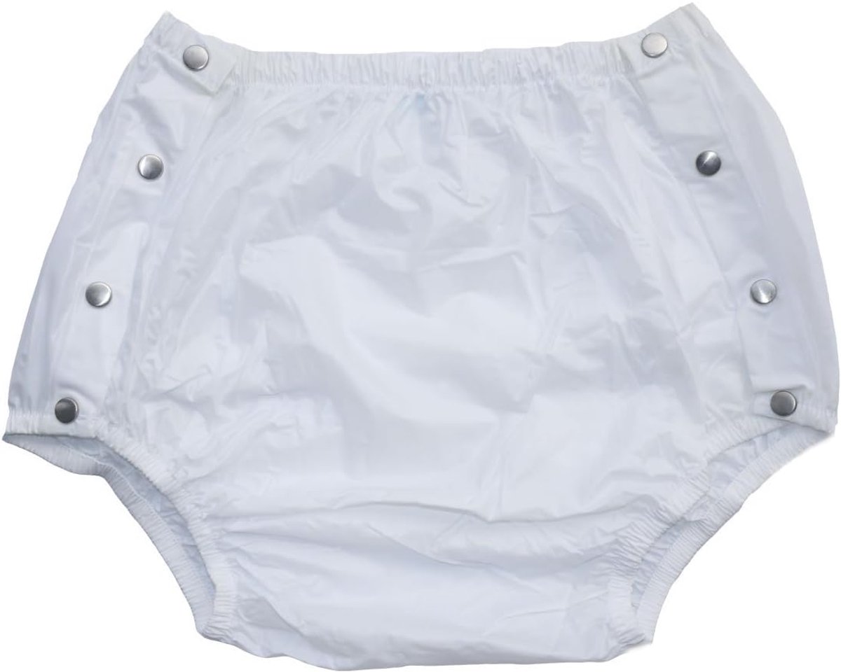 Incontinentiebroek met drukknoppen voor volwassenen (XLarge, wit)
