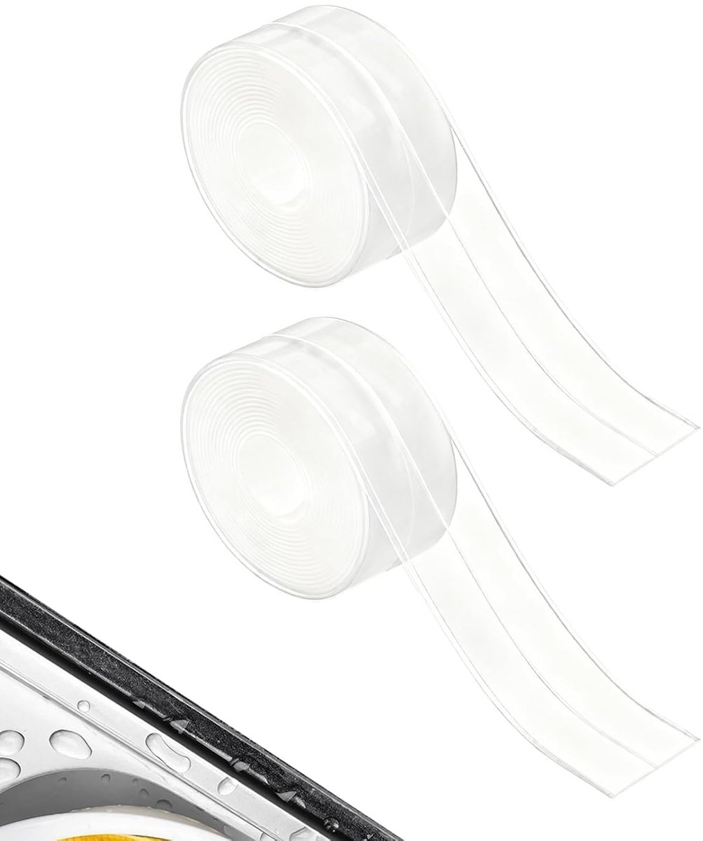 waterdichte strip voor badkamer, 2 rollen van 3,2 m x 38 mm, waterdicht, schimmelbestendig, milieuvriendelijk pvc, perfect voor keukens, toiletten en badkuipen, hechting