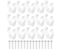 Sourcing map 15 stuks T8 U clips houder voor led-gloeilamp montagebeugel ondersteuning kunststof TL-buizen klemmen met schroeven helder