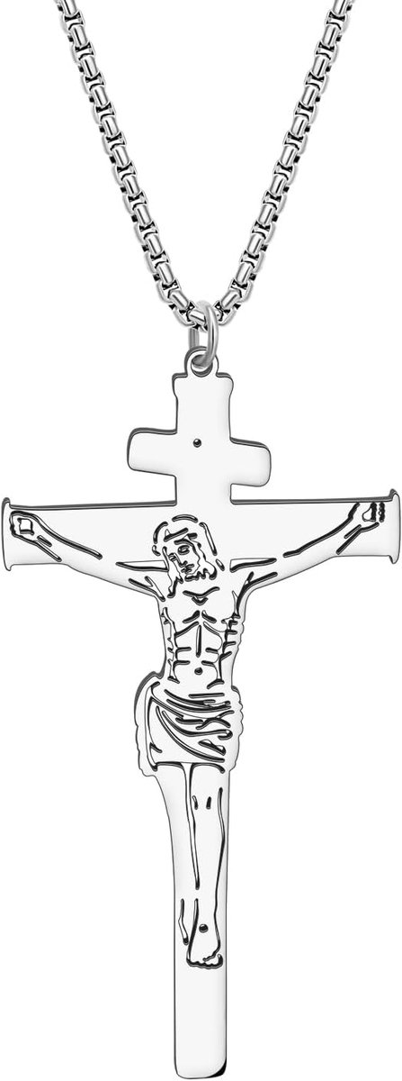 stalen 18K goud zilver geplateerd kruis halsketting voor dames mannen doop christelijke Jezus hanger sieraden geschenken voor meisjes charms