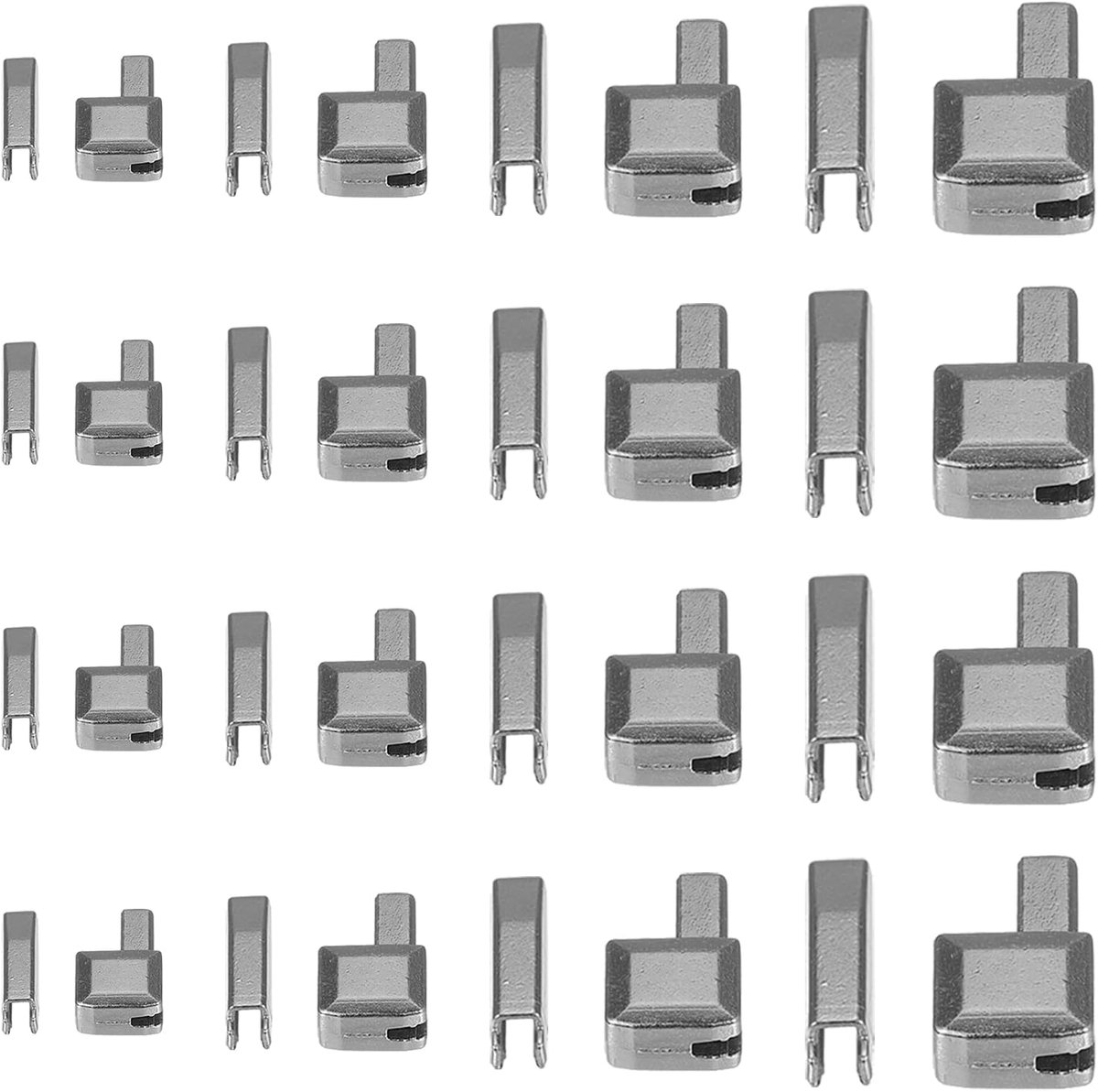 Sourcing map 4 Set ritssluiting reparatiekit houder box en insteekpen #3#5#8#10 metalen schuifregelaar voor tassen jassen open ritssluitingen vervangen (metallic zwart)