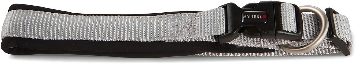 Wolters Cat&Dog Wolters Professional Comfort Halsband Zilver/Zwart | GR.1 | 25-30cm x 25mm | Veilige sluiting | Anti-trekbelasting