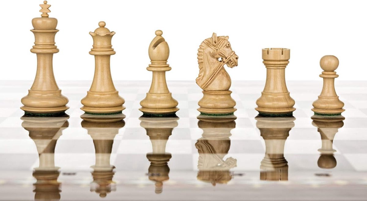 Schaken houten schaakstukken - gewogen 3 inch - premium kwaliteit - perfect voor verzamelingen - ShopVlot