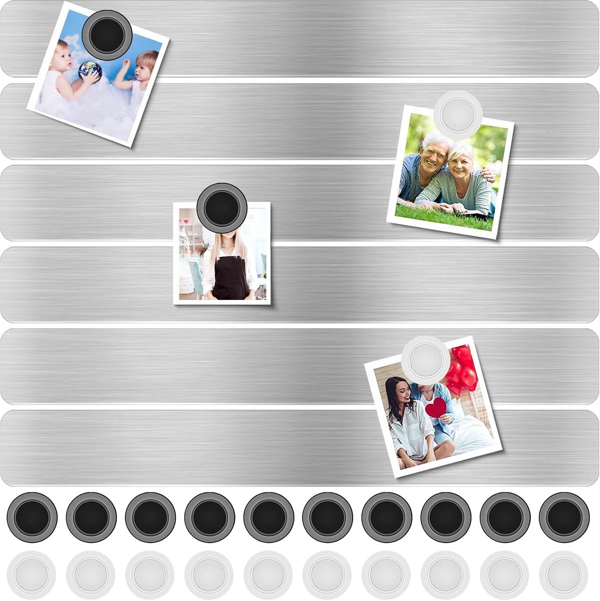 Magnetisch prikbord 6 stuks - frameloos met magnetische stalen strips - ideaal voor kantoor en thuis - ShopVlot