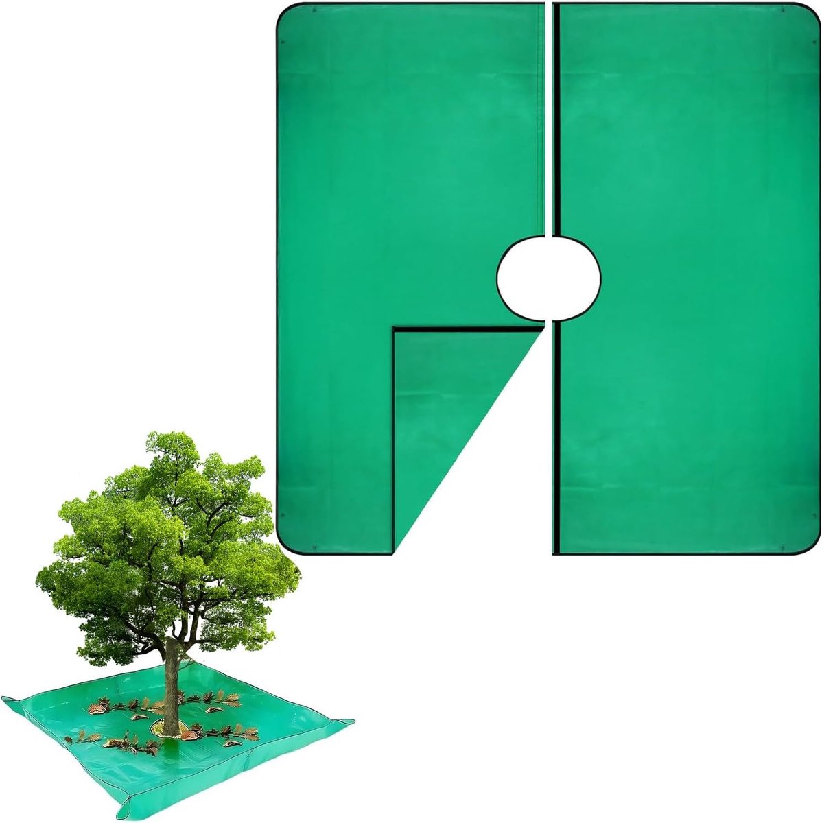Waterdichte boom snoeien mat 2 x 2 m - Dubbelzijdig waterdicht - Herbruikbaar met centrale opening - ShopVlot