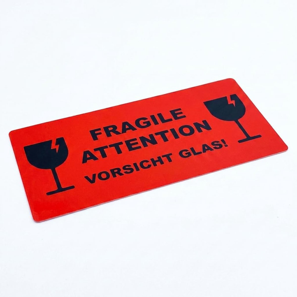 Verzendlabels 50 stuks - opvallend rood - waarschuwing fragiel - bescherm uw glaswerk - ShopVlot