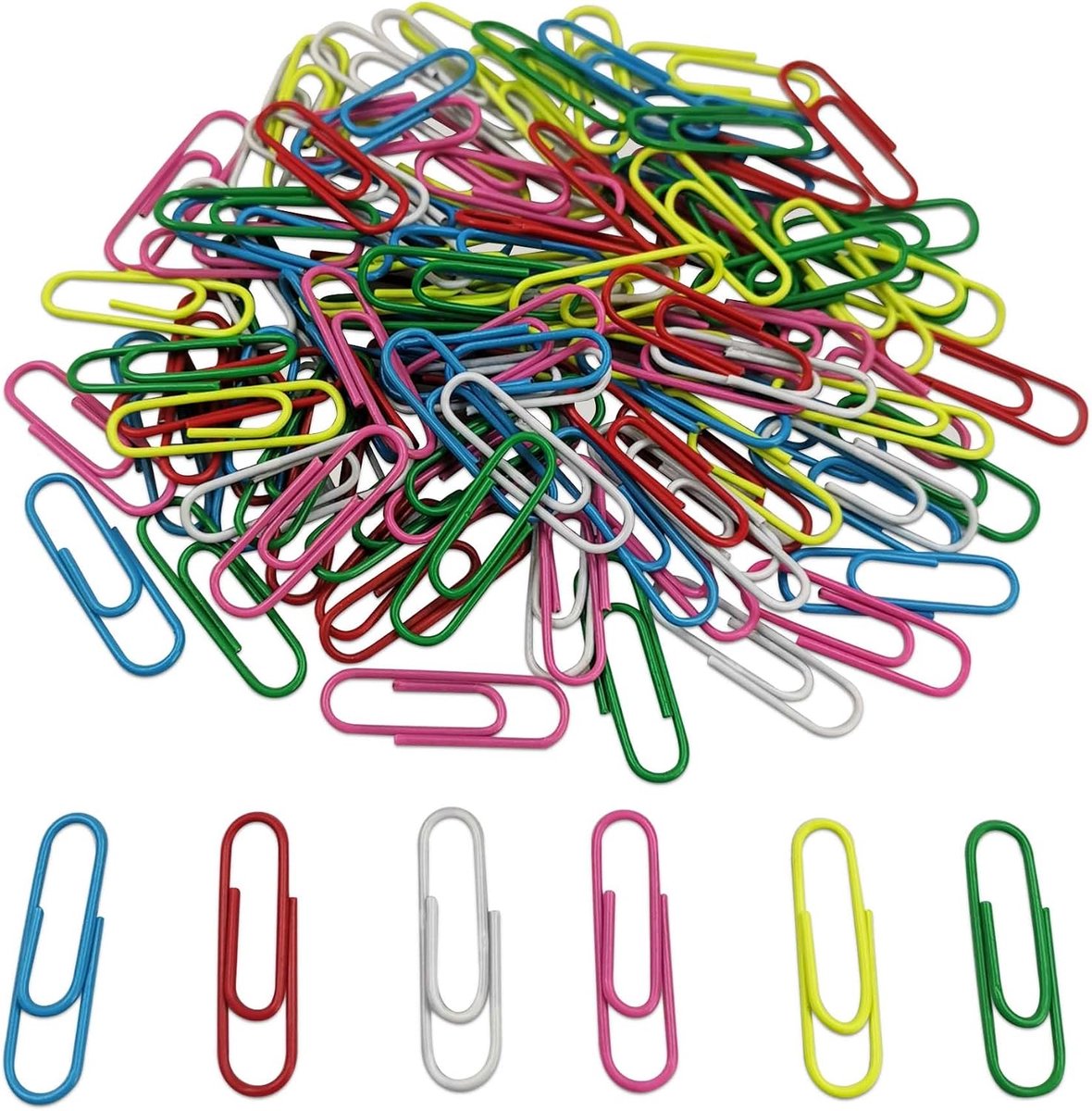 Paperclips 120PCS - 28MM Assortiment Kleuren - Hoogwaardige Metalen Klemmen - Ideaal voor Kantoor en Thuis - ShopVlot