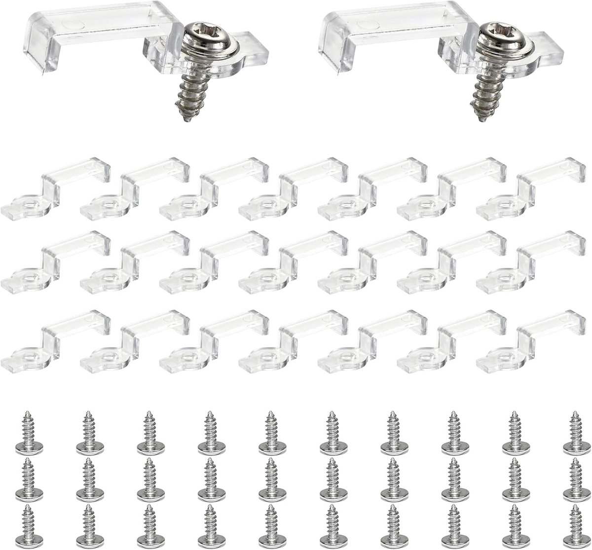 LED strip bevestigingsclips 100 stuks - 10mm houder - transparant - eenvoudig te installeren - ShopVlot
