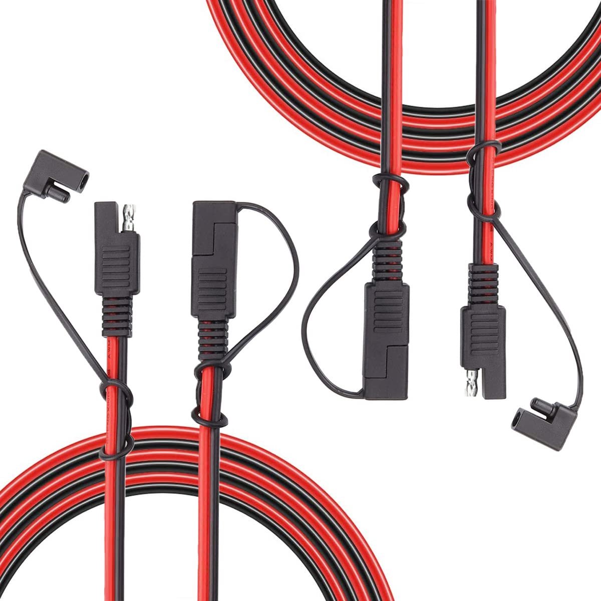 SAE Connector Kabel 1m - 16AWG - Met stofkap - Voor zonne-energie en autobatterijen - ShopVlot