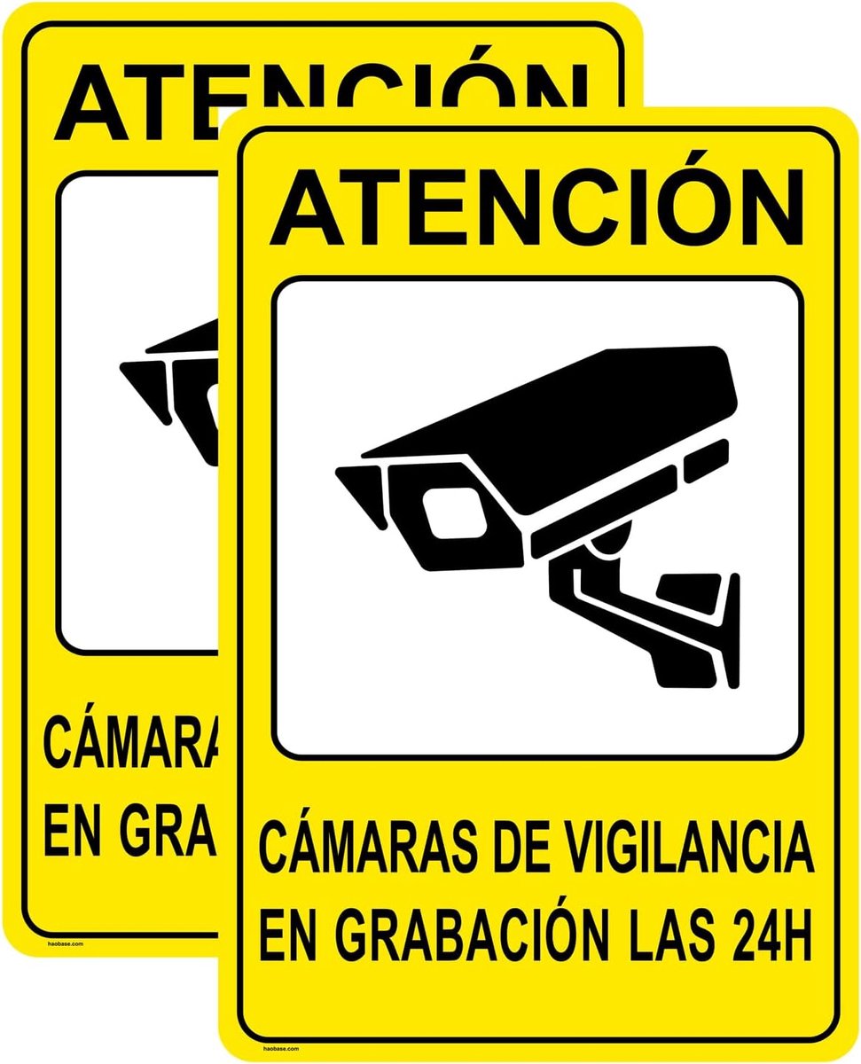 CCTV in werking sticker 30x20cm - zelfklevend vinyl - waterdicht - voor beveiliging - ShopVlot