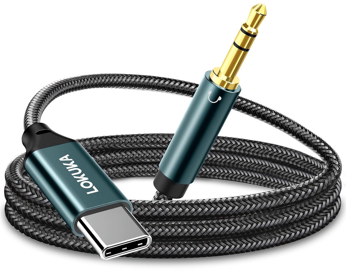 USB-C naar 3.5mm Aux kabel - 1m - Type-C stereo audioadapter - perfecte geluidskwaliteit voor thuis/auto - ShopVlot