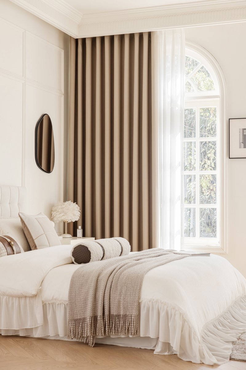 Maroyathome RUBEN - Gordijn - Verduisterend - met Ringen - kant en klaar - 300 x 260 cm - 300 cm breedte en 260 cm lengte - Naturel - 1 Stuk
