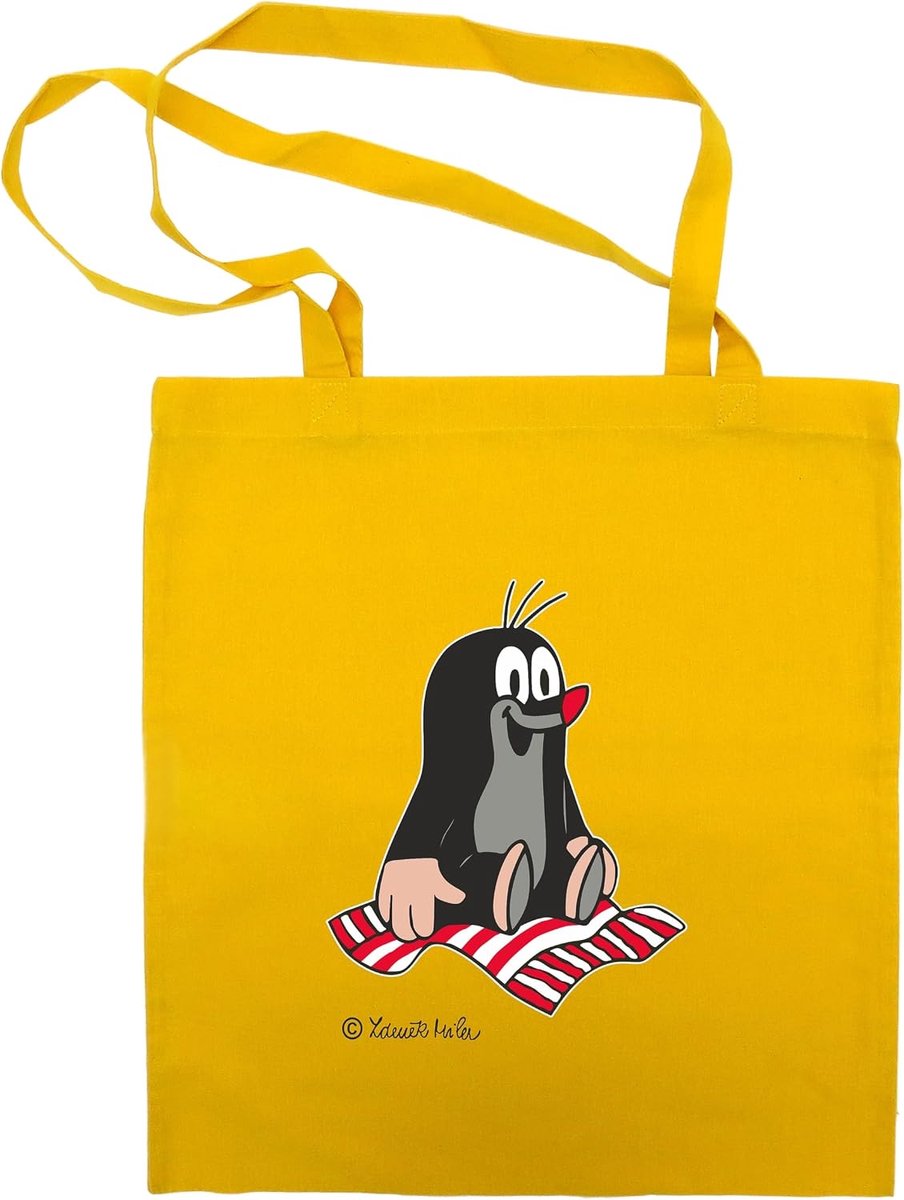 Shopper met Handvat 42x38cm - Katoenen Tas - Het Kleine Molletje en Tapijt Geel - Ideaal voor Kinderen - ShopVlot
