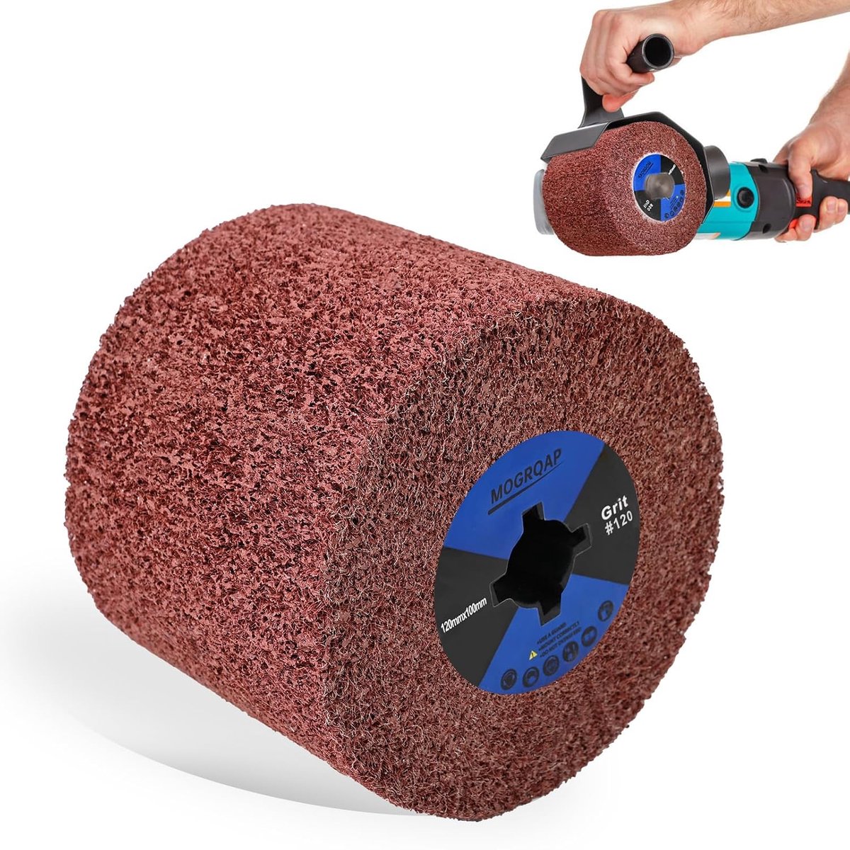 Schuurroller Borstel 120 grit - Nylon Borstel - Voor Polijstmachine - Ideaal voor Houtbewerking - ShopVlot