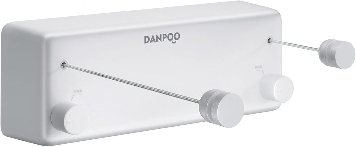 Retractable droogrek 30 cm - roestvrij staal - dubbel uitrekbaar - ideaal voor binnengebruik - ShopVlot