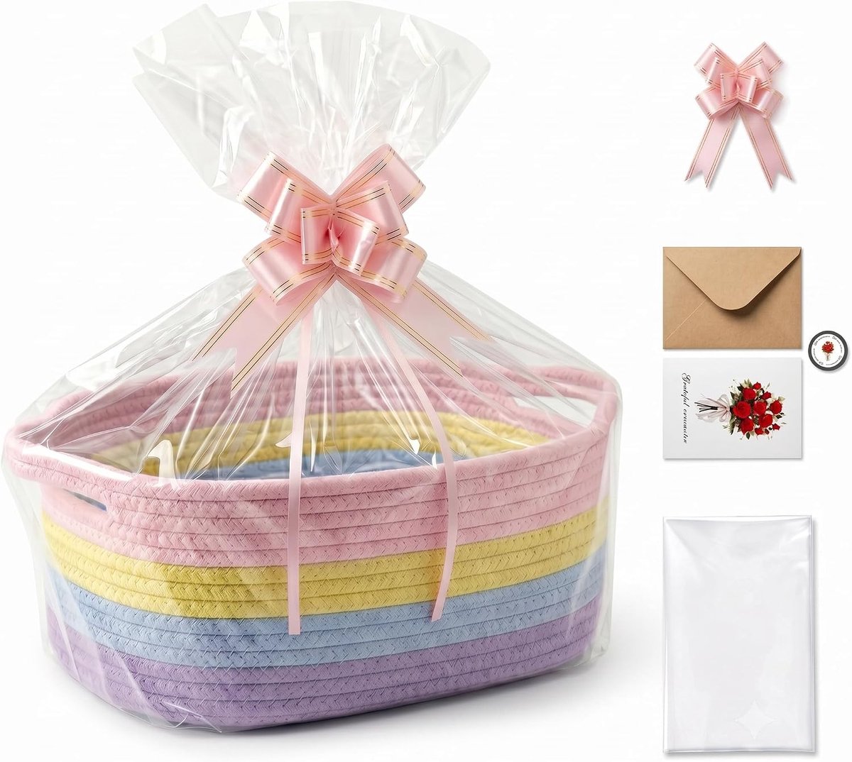 Cadeaumand 30 cm - Katoenen touw - Vormvast en geurloos - Ideaal voor cosmetica en speelgoed - ShopVlot