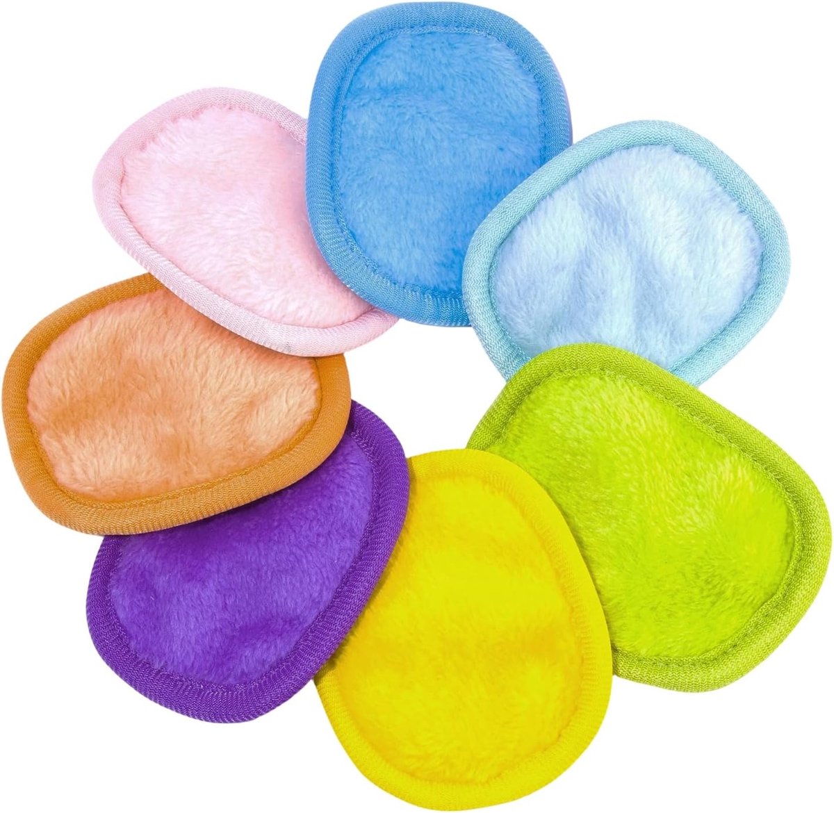 Wasbare make-up remover pads 7 stuks - microvezel - zacht en huidvriendelijk - herbruikbaar voor grondige reiniging - ShopVlot