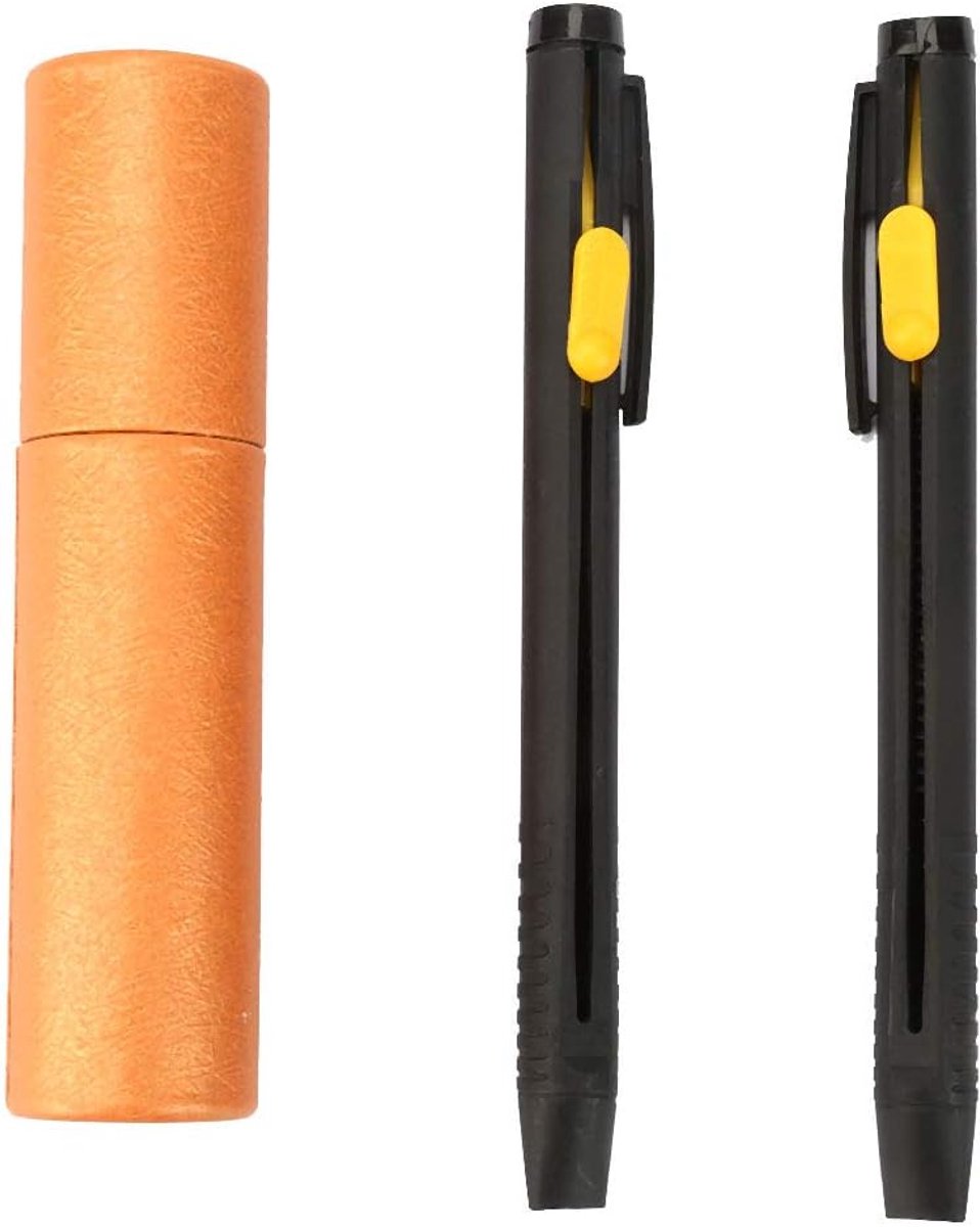 Schoenmakerskrijt pennen set - 2 stuks met 20 navullingen - uitwisbare stofmarker - voor duidelijk markeren - ShopVlot