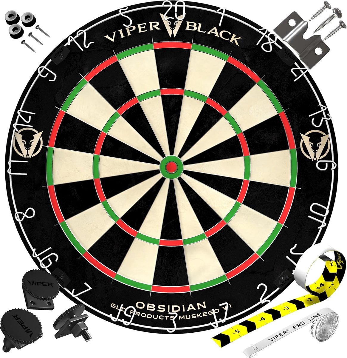 Dartbord professioneel - Viper Black Obsidian - WDF-geaccrediteerd - zelfhelend sisal - ShopVlot