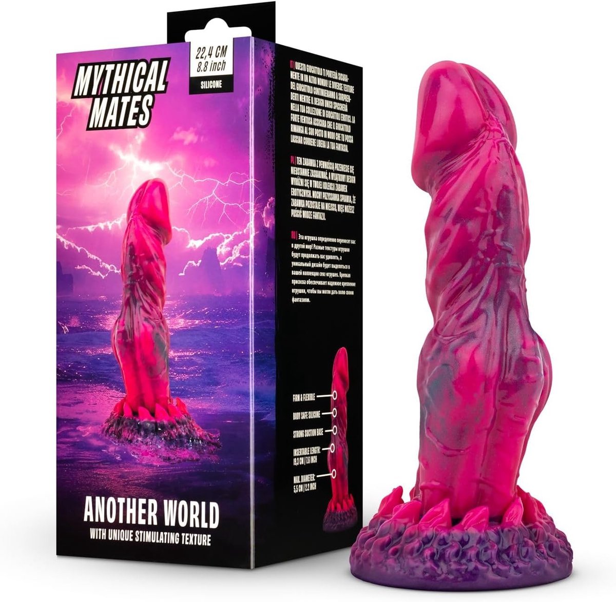 Dildo - unieke vorm - roze en paars - sterke zuignap voor plezier - ShopVlot