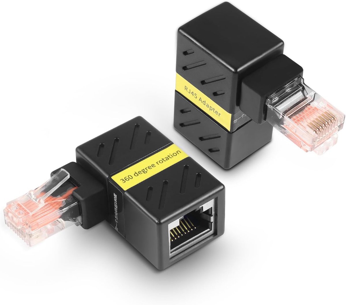 Ethernet Adapter 360° Draaibaar - Gigabit 90 Graden - Cat5 Cat6 Verlenging - Ideaal voor Krappe Ruimtes - ShopVlot