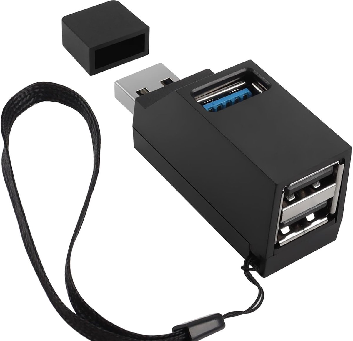 USB Splitter 3 Poorten - USB Hub 3.0 90 Graden - Gegevensoverdracht tot 5Gbps - Ideaal voor mobiele harde schijven - ShopVlot
