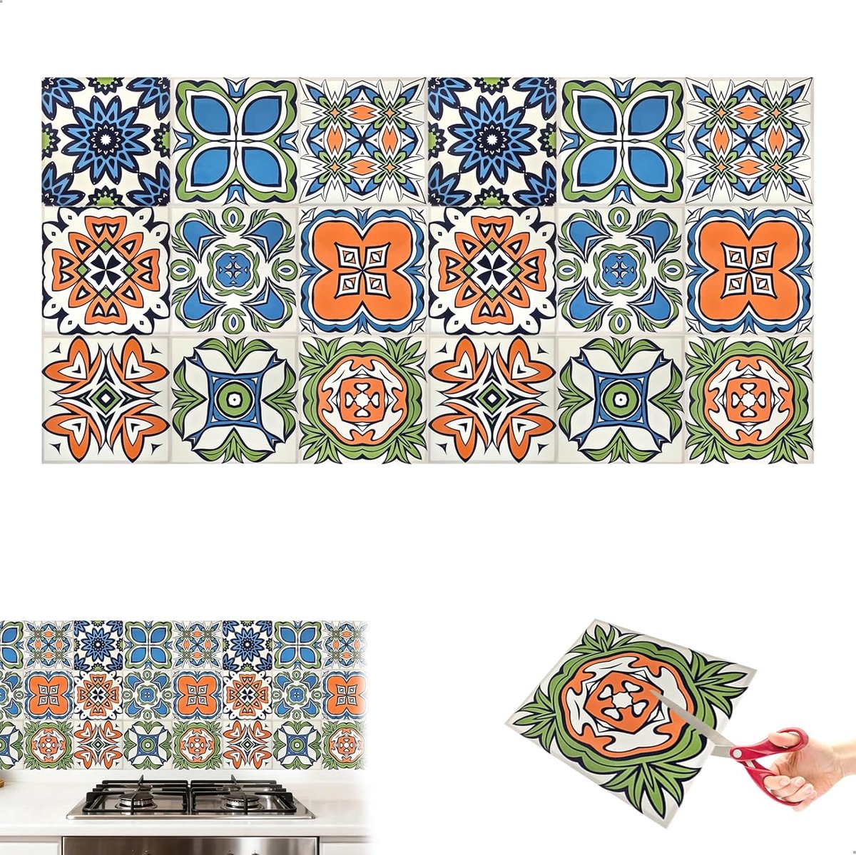 Tegels Stickers 15 x 15 cm - Vintage PVC Film - Waterdicht en zelfklevend - Ideaal voor keuken en badkamer - ShopVlot