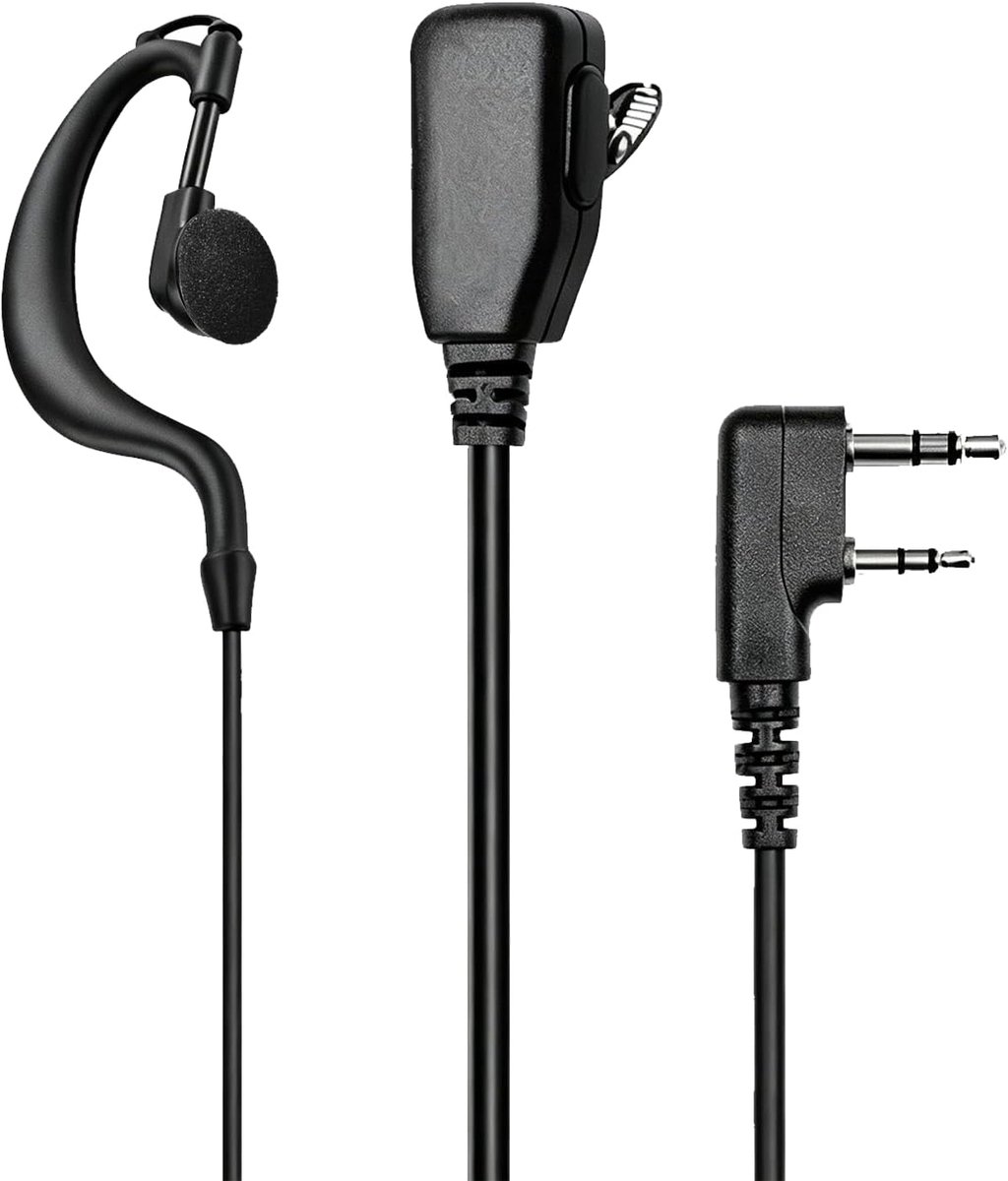 headset voor walkietalkie - G-vormige radio-oortelefoon - PTT-microfoon - ideaal voor dagelijkse communicatie - ShopVlot