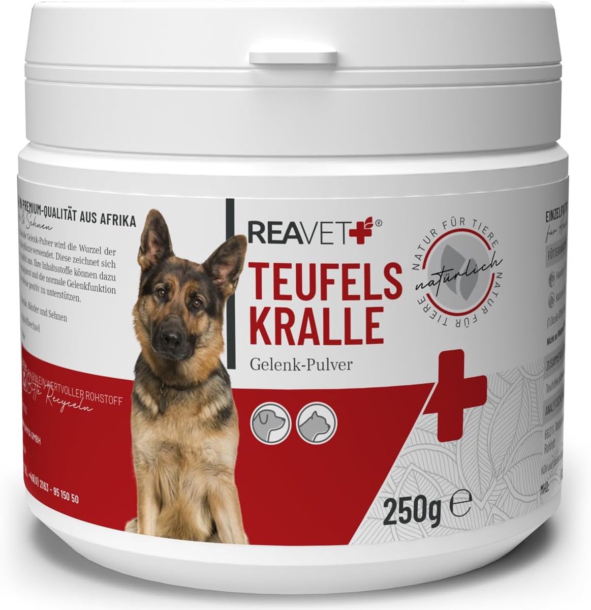 Natuurlijke gewrichtspoeder voor honden en katten - 250 g - zonder toevoegingen - ondersteunt gewrichten en mobiliteit - ShopVlot