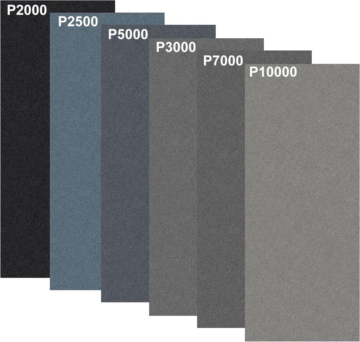 SnelShoppen - Sandpapier Set 36 Stuks, Fijn en Grof 2000-10000, 23 x 9,3 cm, Siliconen Carbid, Vervangbaar, Water- en Drooggebruik, Voor Verven en Sch