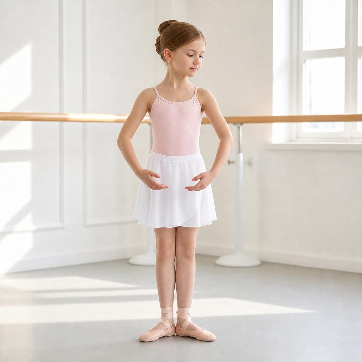 Balletrok meisjes 3-11 jaar - Chiffon wikkelrok - Elastische taille - Lichtgewicht dansoutfit - ShopVlot
