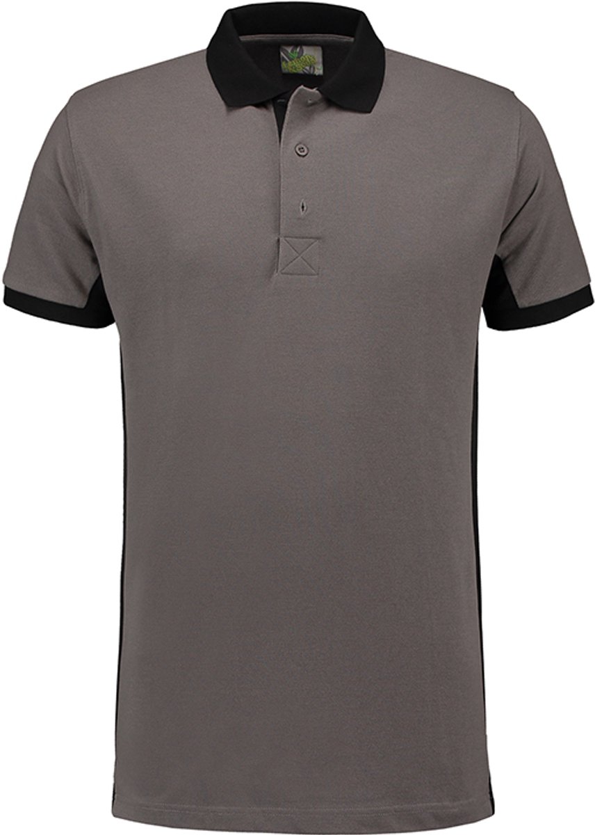 Lemon & Soda workwear contrast polo in de kleur pearl grey met zwart in de maat 6XL