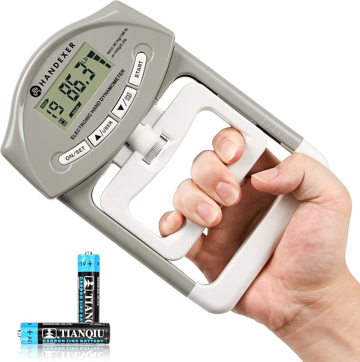 Grip Strength Tester Trainer - Dynamometer Handgreep Meetmeter - 180 lbs/90 kg - Ideaal voor Sport en Thuisgebruik - ShopVlot