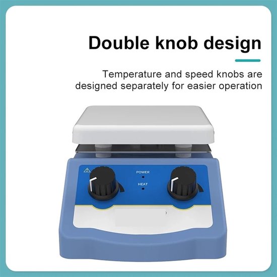 Magnetische Roerder - Laboratoriummixer Verwarmer - Vloeistoffen Mengen - Aluminium Verwarmingsplaat - 12x12cm Werkvlak - Wit — afbeelding 2