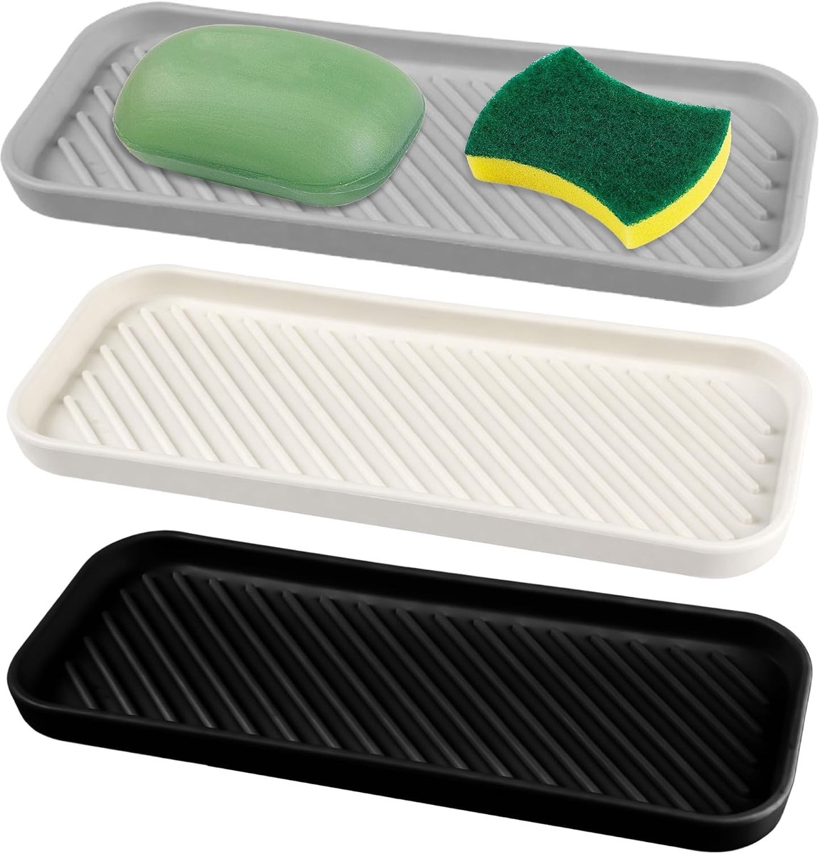 Afdruipmat smal 23 x 9 cm - siliconen - hittebestendig - ideaal voor sponzen en borstels - ShopVlot