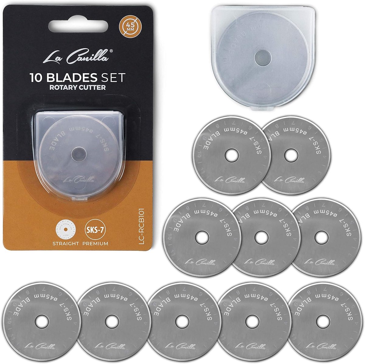 Rotary cutter vervangbladen 10 x 45mm - SKS-7 kwaliteit - geschikt voor patchwork - perfect voor naaien - ShopVlot