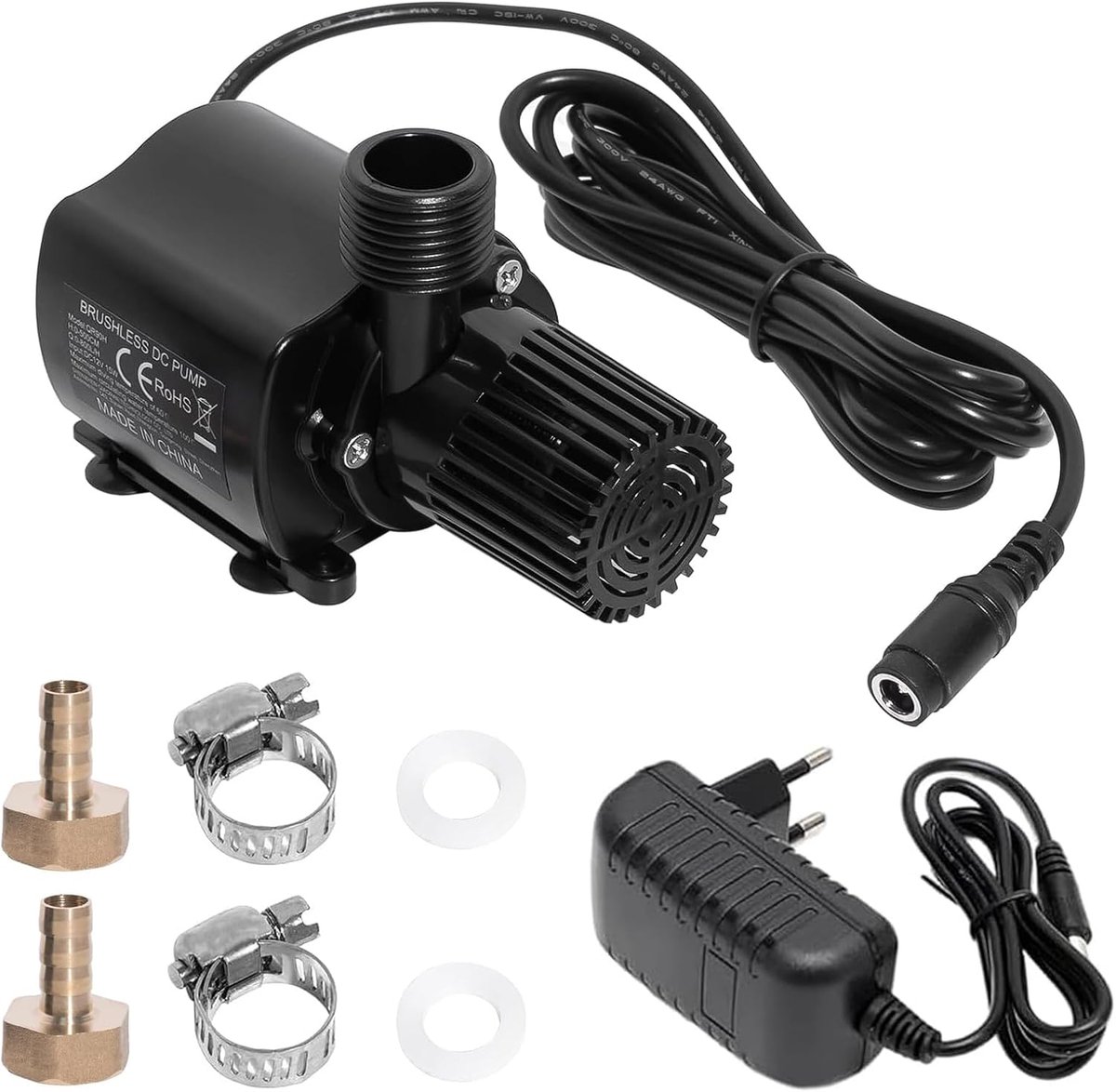 Waterpomp 12 V met snelheidsregeling - onderdompelpomp - krachtige watercirculatie - ideaal voor vijver en aquarium - ShopVlot
