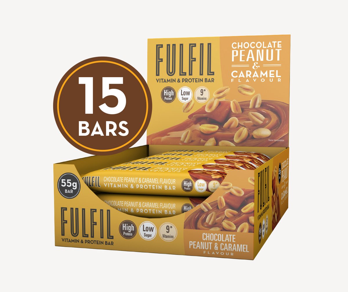 Fulfil Nutrition Vitamin & Protein Bars - Peanut Caramel - 15 eiwitrepen