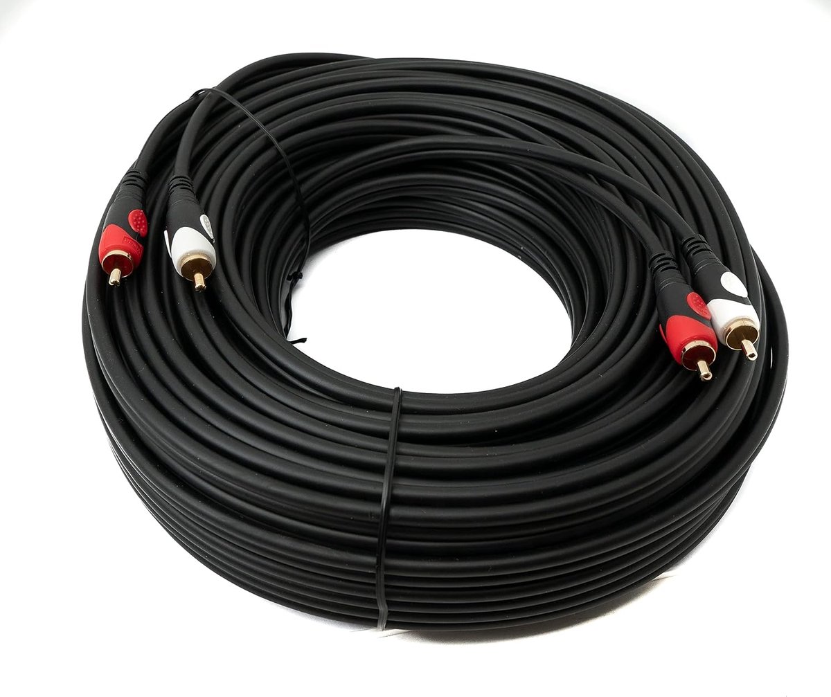 Cinch 2 RCA kabel 30m - zwart - Plug naar Plug - Perfect voor stereo audioverbindingen - ShopVlot