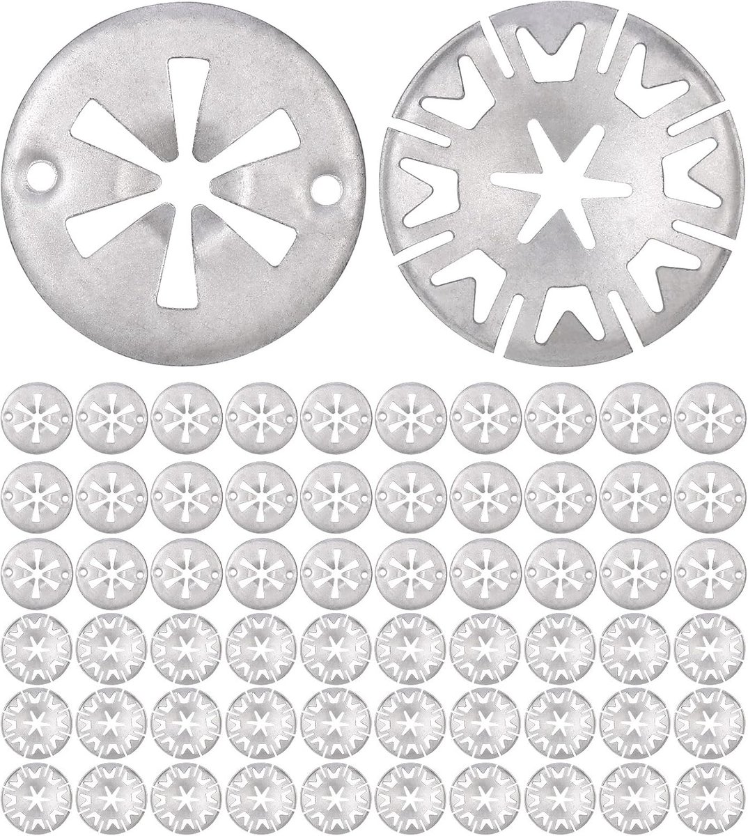Klemdiscs 60 stuks - RVS starlockringen - Corrosiebestendig - Voor bevestigen van clips onder de motorkap - ShopVlot