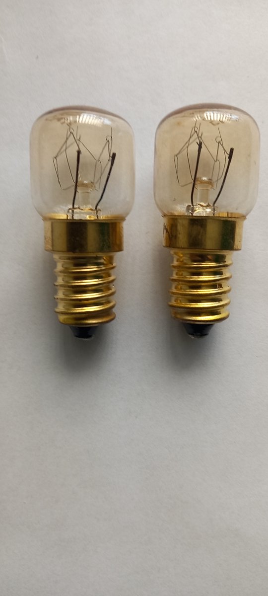2 stuks - Patron - Ovenlamp-Koelkastlamp ( voor beiden geschikt) - 15W E14 - helder - 22 x 48mm
