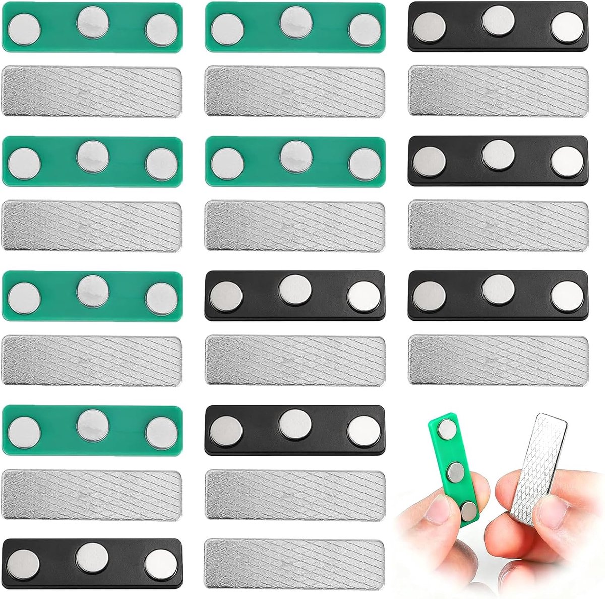Magnetische gordijnsluitingen 12 stuks - zwart - sterke NdFeB magneten - eenvoudig te bevestigen - ShopVlot