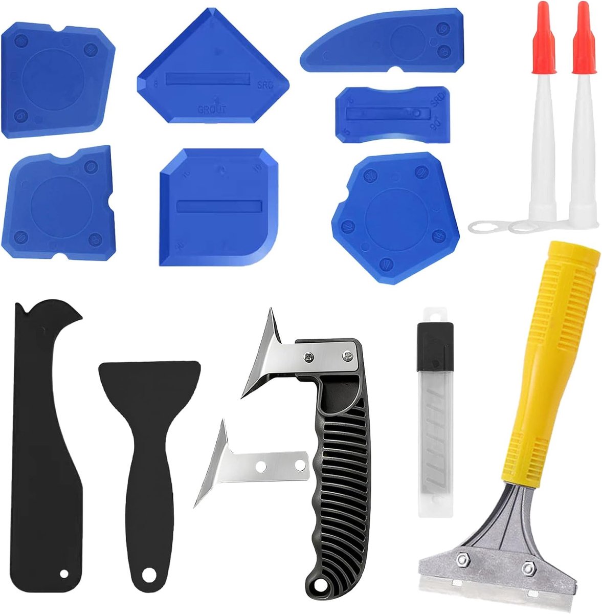 Siliconenverwijderaar gereedschapsset 24 pcs - complete set met vervangingsmesjes - ideaal voor badkamer en keuken - ShopVlot