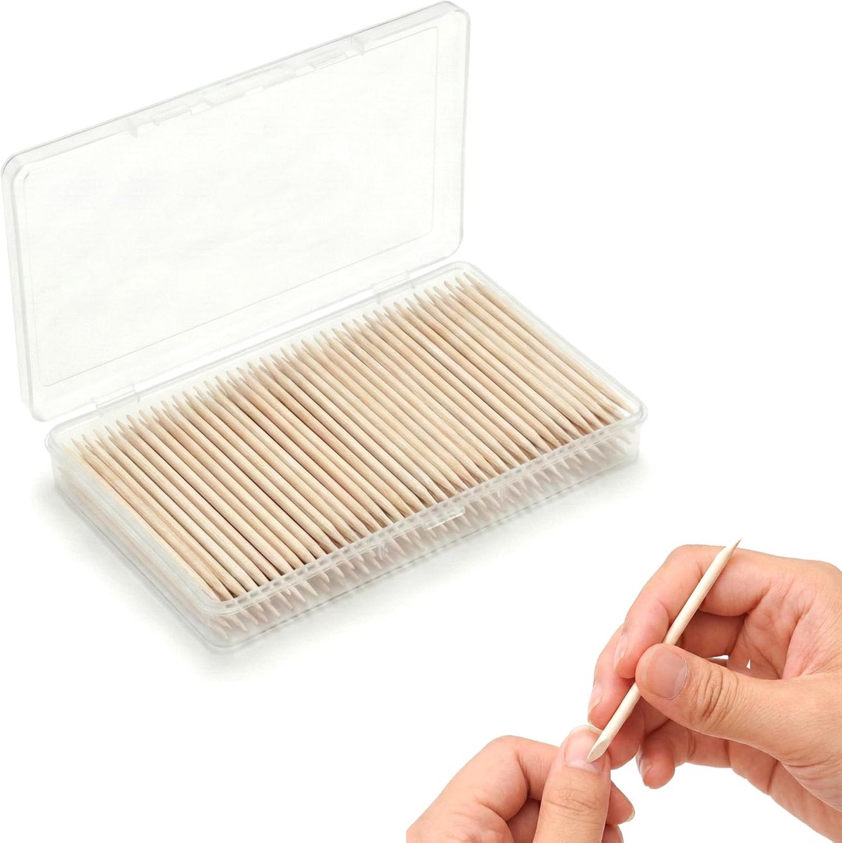 Nagelverzorging Houten Stokken - Oranjekleurig - Voor het Duwende van Nagelriemen - Ideaal voor Manicure en Pedicure - ShopVlot